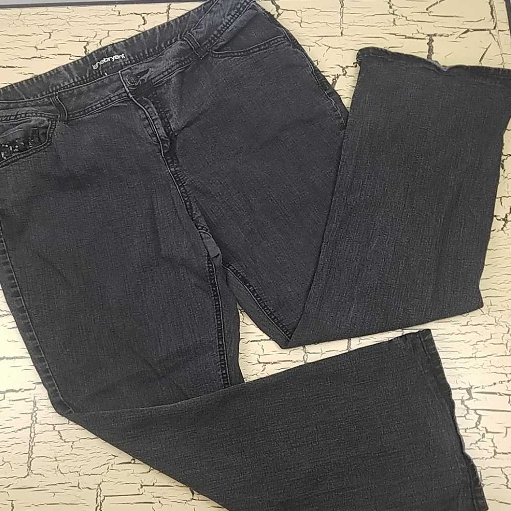 Lane Bryant Black Denim Jeans Sequin Accents 20